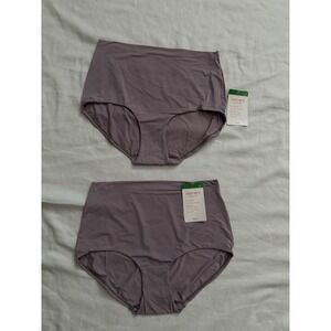 NEW Warners Smooth It Over Soft Pinch-Free Waistband Hi-cut Panty Large 2 Pair